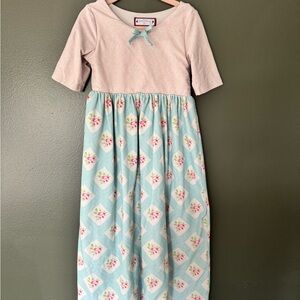 SweetHoney Pink Bodice Blue Floral-Print Kids Dress